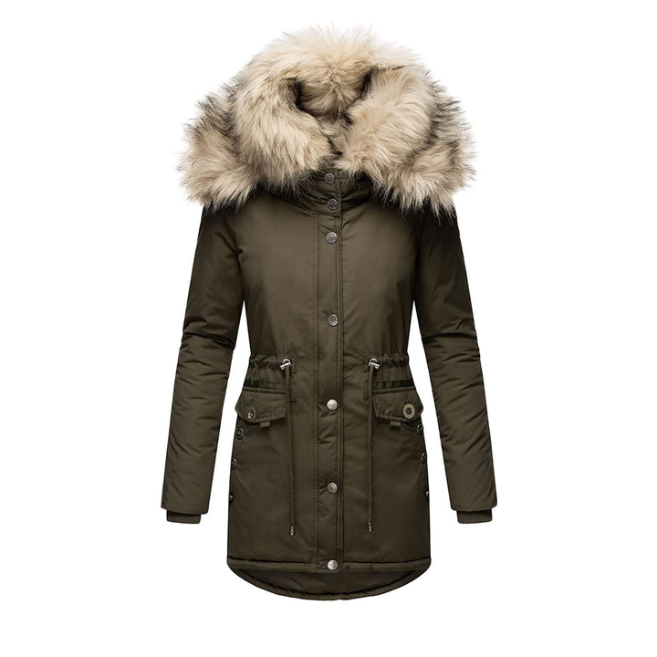 Damen Winterparka mit abnehmbarem Kunstfellkragen und praktischen Taschen Drune
