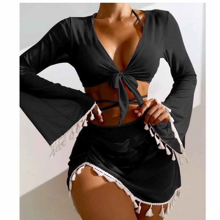 Damen Strandoutfit mit eleganten Schnürdetails Drune