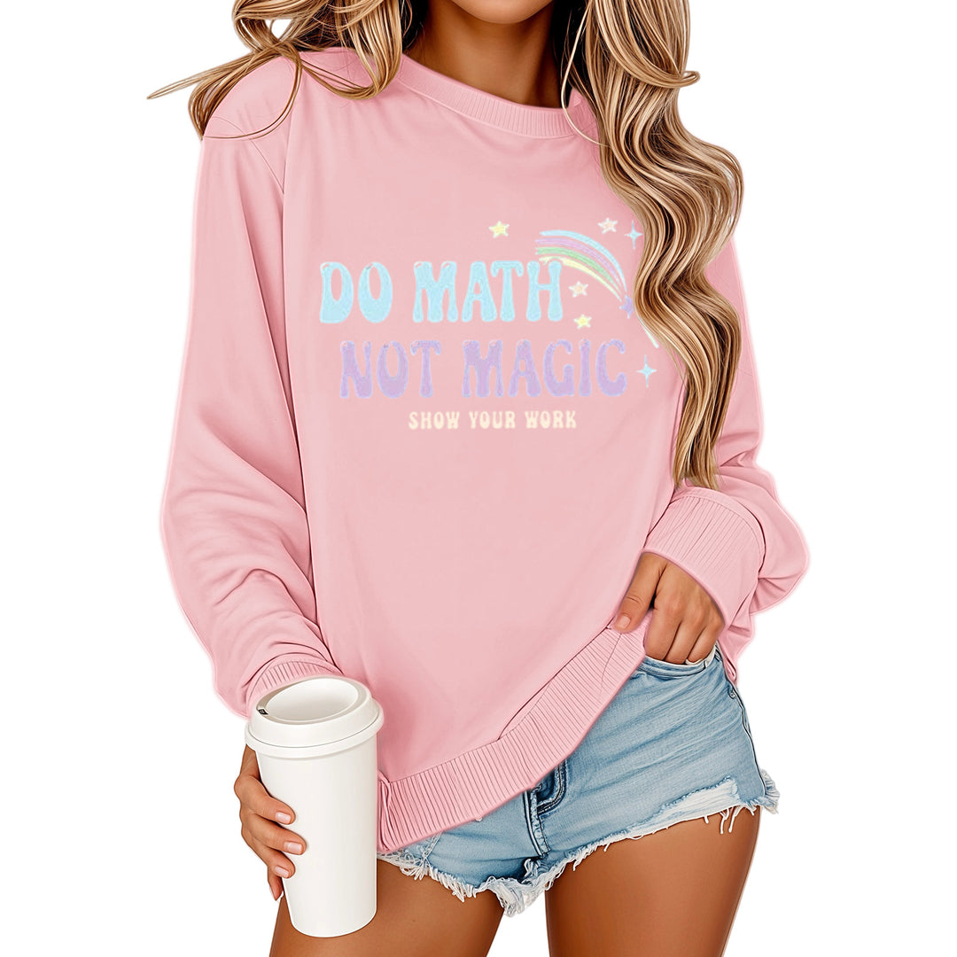 Damen Sweatshirt mit motivierendem Mathematikdruck und lässigem Schnitt Drune