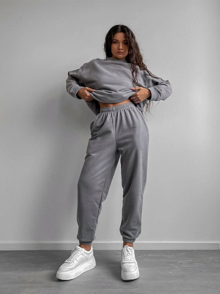 Damen lässiger Sweat-Anzug mit komfortablem Schnitt Drune