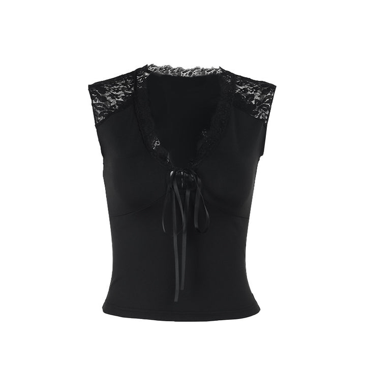 Damen Spitzen-Bustier mit dekorativen Schleifendetails Drune