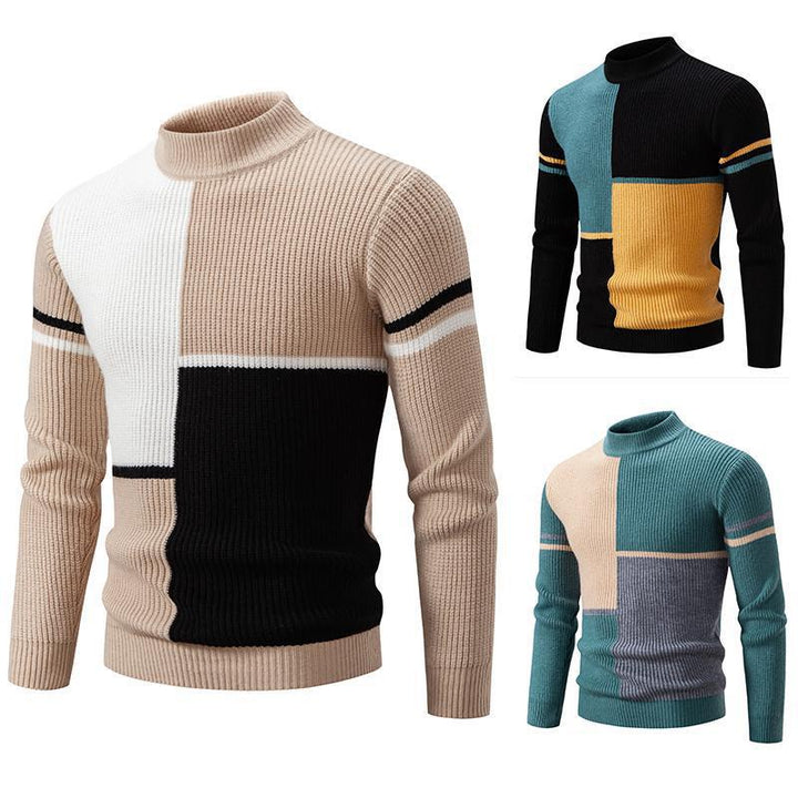 Herren modischer Rollkragenpullover mit grafischem Zopfmuster Drune 1758205596