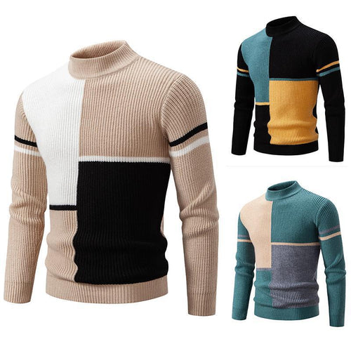 Herren modischer Rollkragenpullover mit grafischem Zopfmuster Drune 1758205596