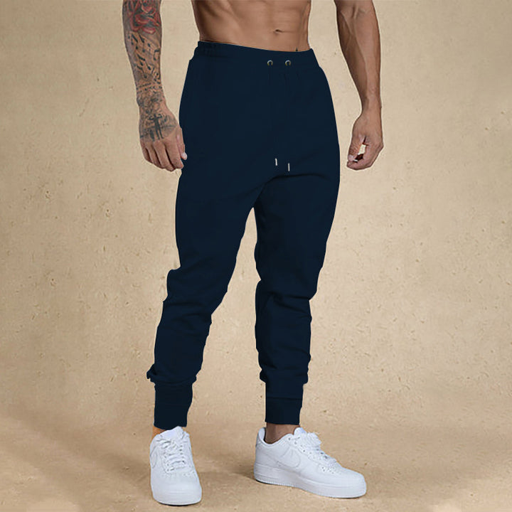 Herren nan athletische Frottee-Jogginghose mit hohem Bund Kordelzug und schmal zulaufenden Rippbündchen Drune