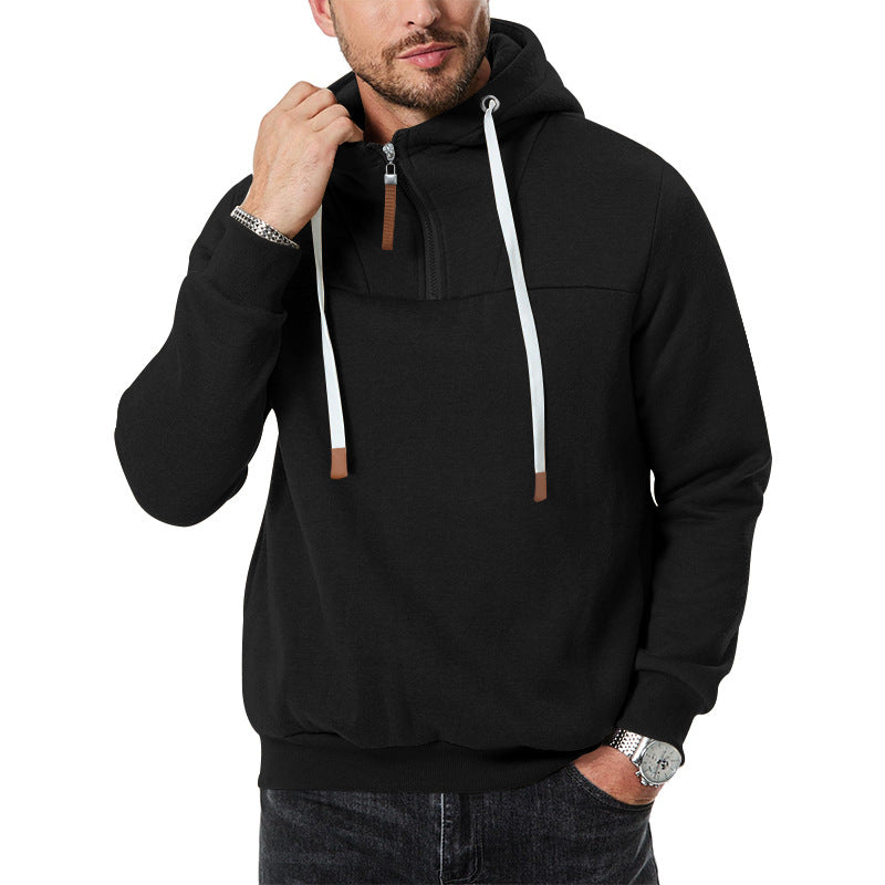 Herren lässiger Kapuzenpullover mit hochwertigem Reißverschluss und strukturiertem Stoff Drune