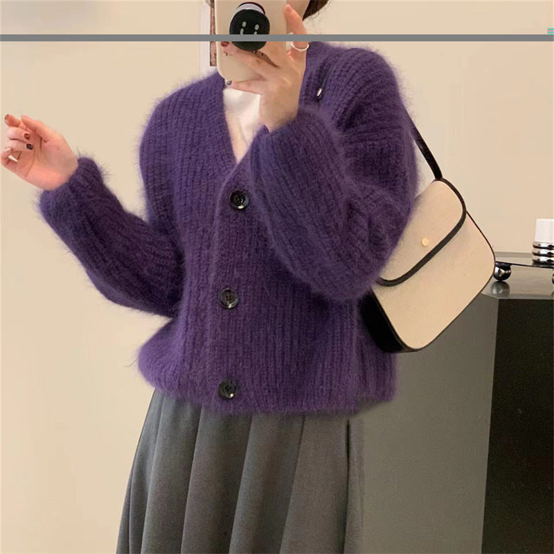 Damen kuscheliger Strickcardigan mit einzigartig weichem Material und praktischem Knopfverschluss Drune