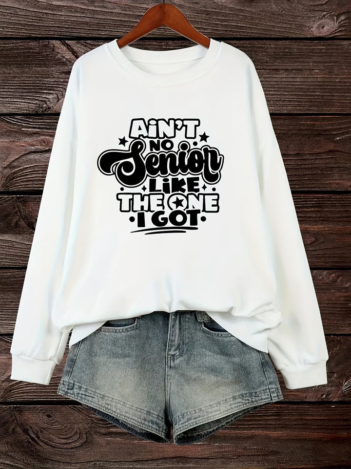 Damen Sweatshirt mit lässigem Spruchdesign Drune