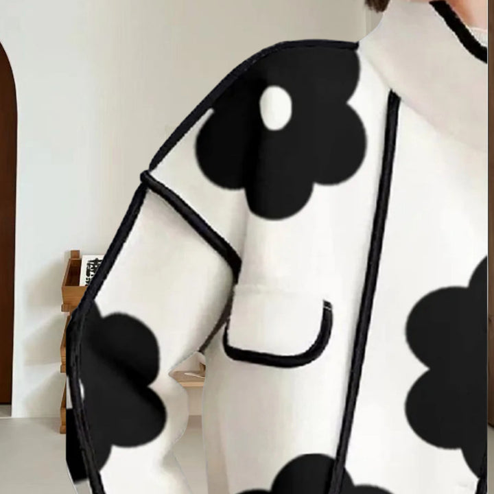 Damen modische Übergangsjacke mit floralem Muster Drune