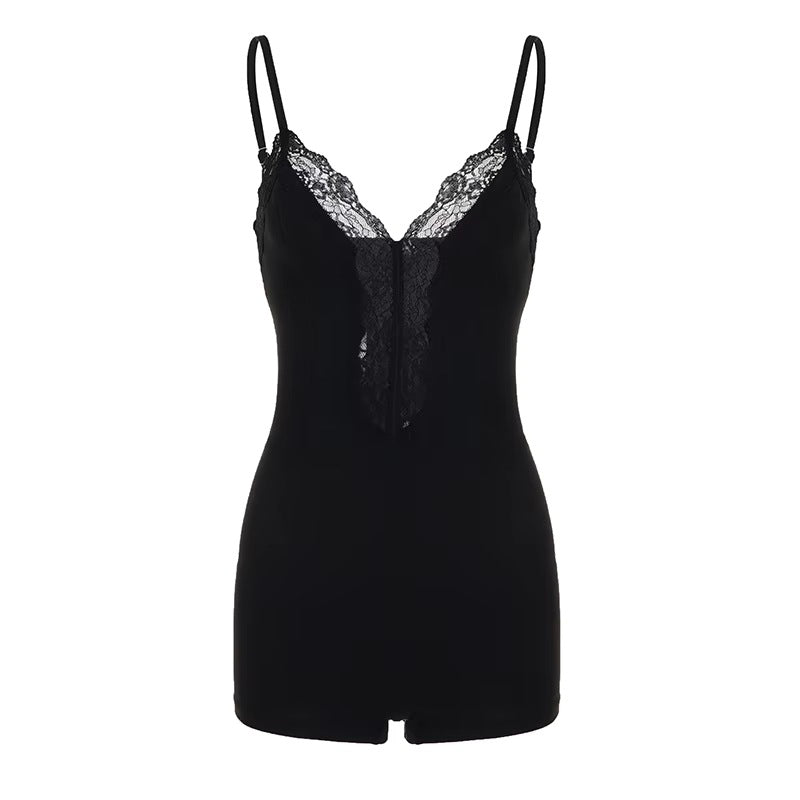 Damen Nachtwäsche Bodysuit mit raffiniertem Spitzendetail Drune