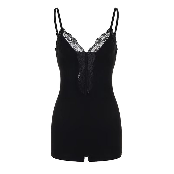 Damen Nachtwäsche Bodysuit mit raffiniertem Spitzendetail Drune
