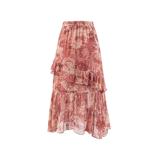 Damen Maxi-Rock mit voluminösem Stufendesign Drune