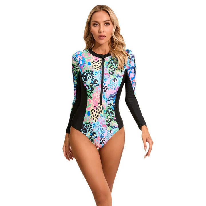 Damen Langarm-Schwimmanzug mit grafischem Design Drune