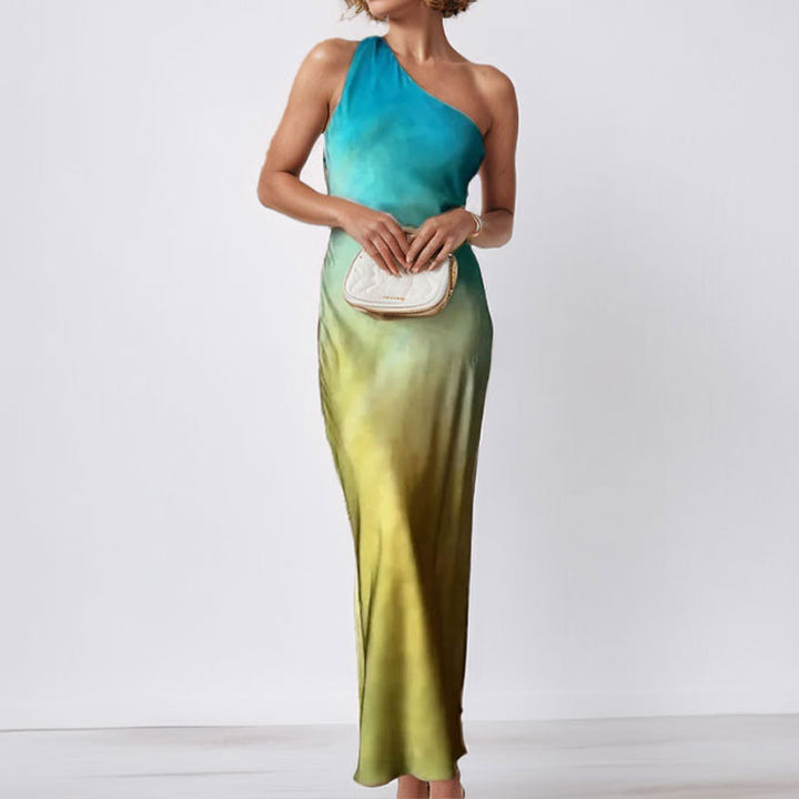 Damen Maxikleid mit asymmetrischem Schnitt und schickem Satin-Finish Drune