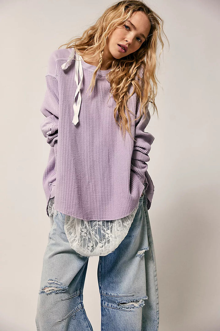 Damen Lässiger Oversized Pullover mit strukturiertem Design und seitlichen Nähten Drune
