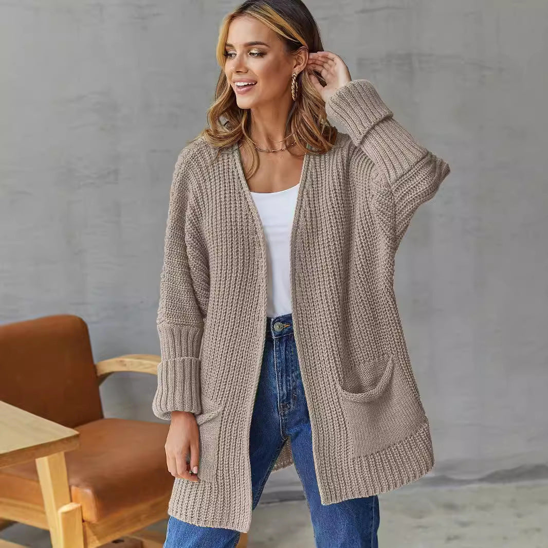 Damen Strickjacke mit strukturiertem Design und praktischen Taschen Drune