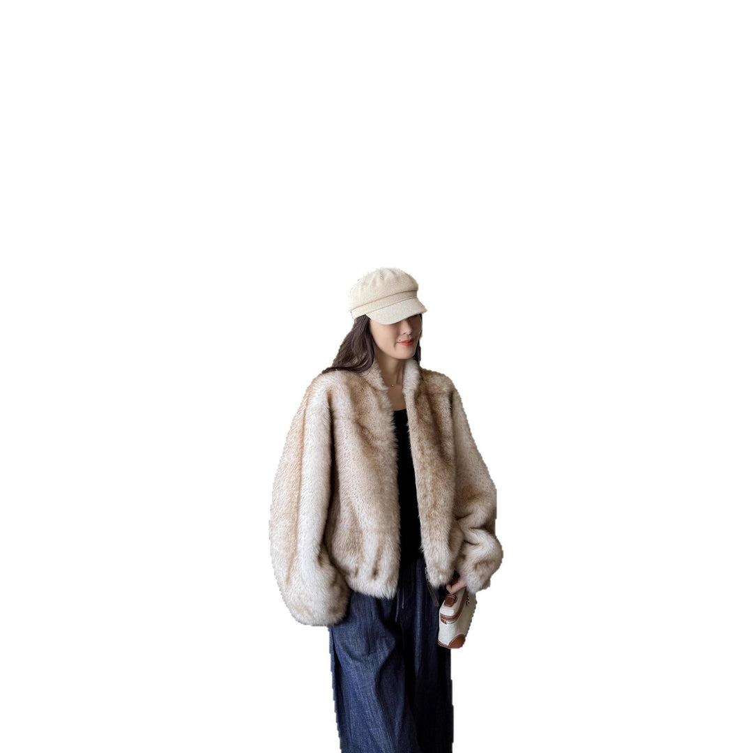 Damen Elegante und kuschelige Kurzjacke mit weit geschnittenen Ärmeln Drune