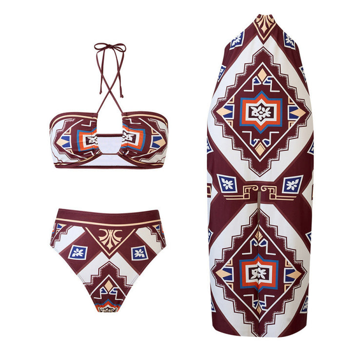 Damen Bikini-Set mit raffiniertem Wickeldesign und trendigem Mustermix Drune