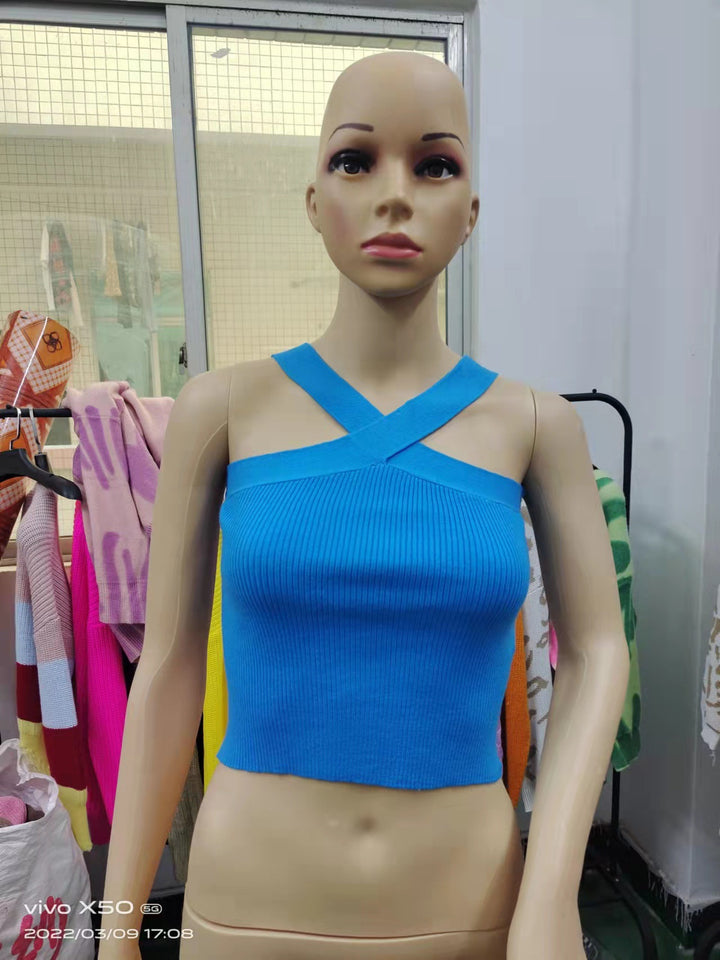 Damen Crop-Top mit schickem Kreuz-Trägerdesign Drune