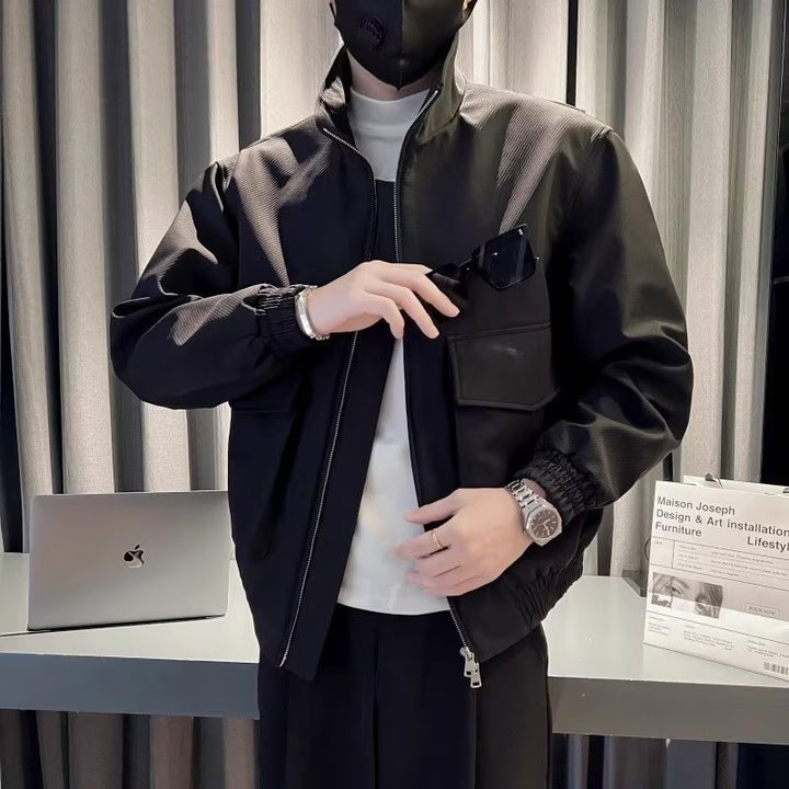 Herren modische Übergangsjacke mit praktischen Taschen und elastischen Bündchen Drune