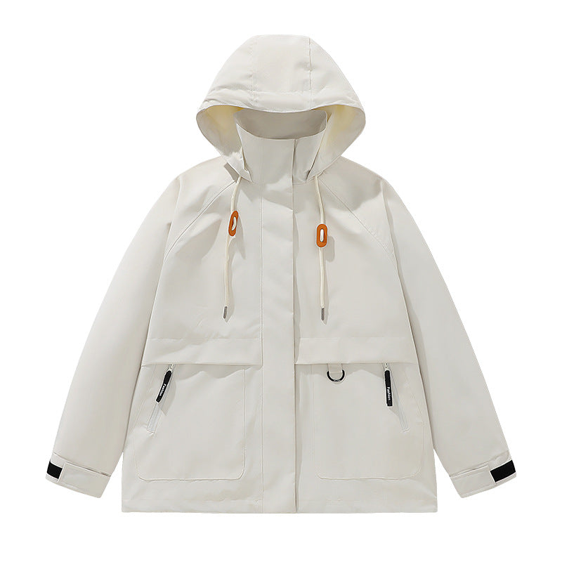Herren funktionale Freizeitjacke mit verstellbarem Kapuzenkragen und großen Taschen Drune