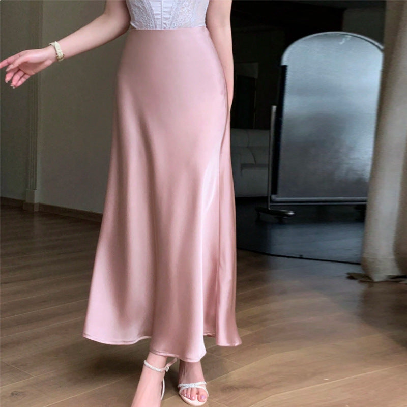 Damen Maxikleid aus seidenähnlichem Material Drune