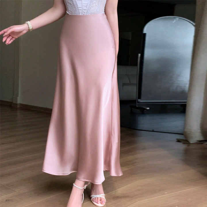 Damen Maxikleid aus seidenähnlichem Material Drune