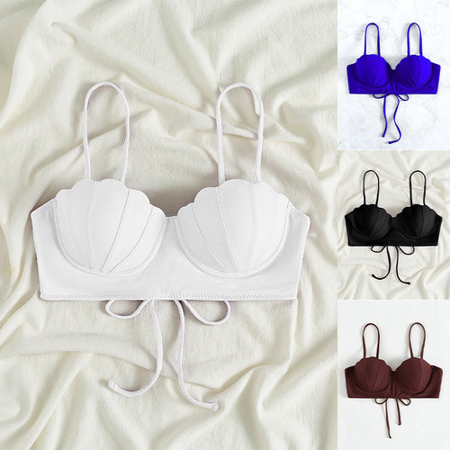 Damen Bikinioberteil mit Muschel-Design und verstellbaren Trägern Drune