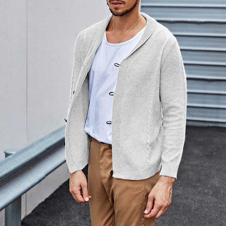 Herren lässiger Strickcardigan mit raffinierter Struktur und offenem Schnitt Drune