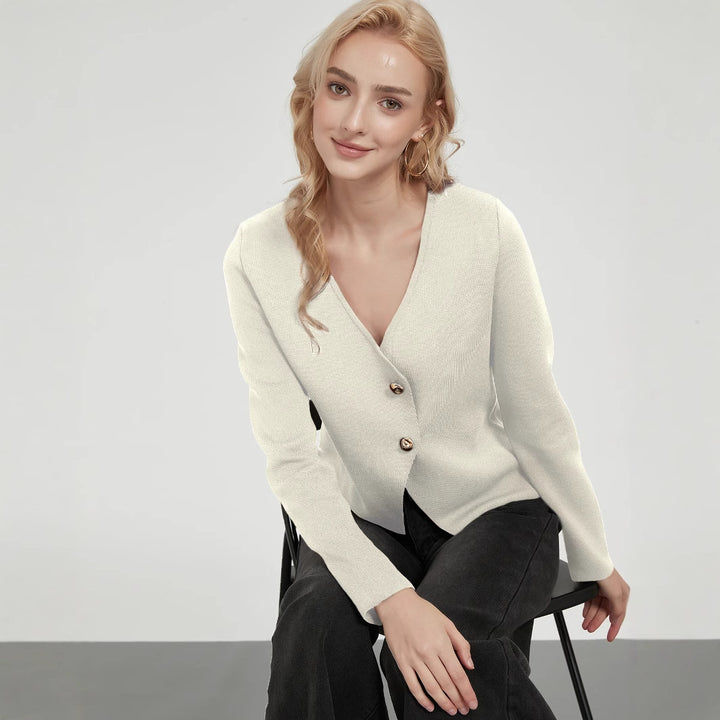 Damen Strickjacke mit eleganten Knopfdetails Drune