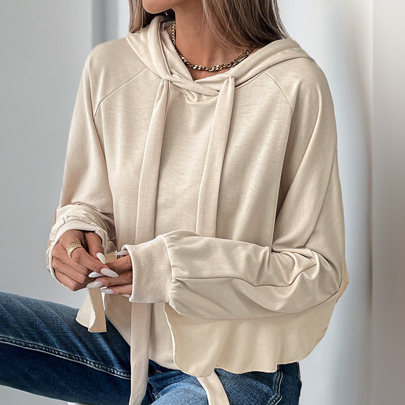 Damen lässiger Kapuzenpullover mit elegantem Schlitzdesign Drune