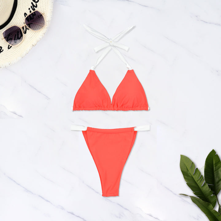 Damen Triangel-Bikini mit verstellbaren Trägern und elastischem Bund Drune