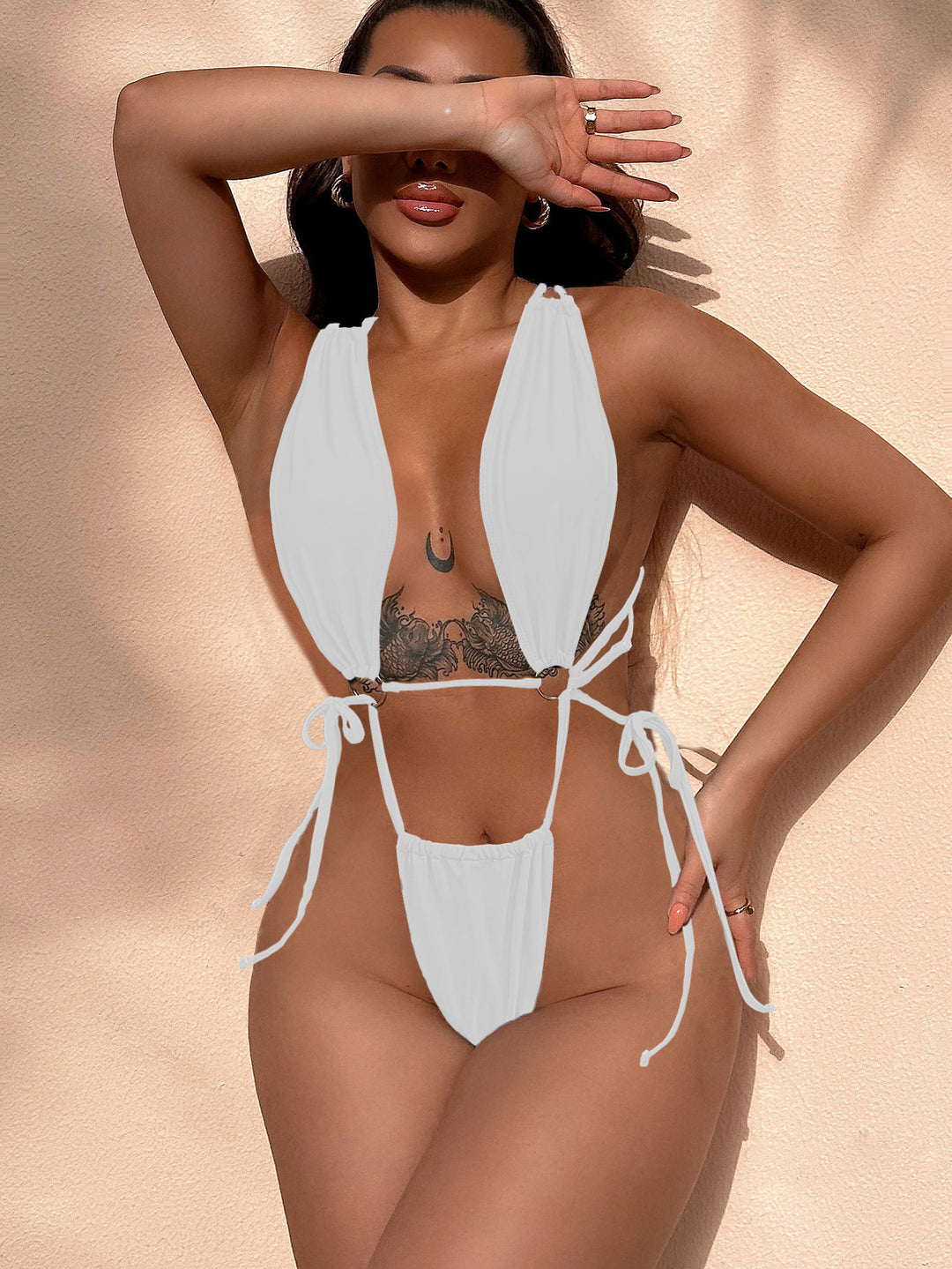 Damen verführerisches Bikiniset mit raffinierten Kordeldetails Drune