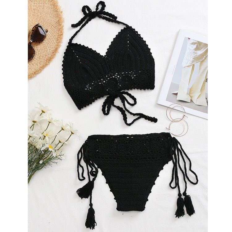 Damen Häkel-Bikini-Set mit tschedderstoff und verstellbaren Trägern Drune