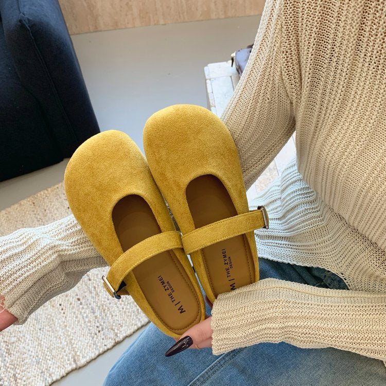Damen weiche Mokassins mit verstellbarem Riemen und bequemer Innensohle Drune