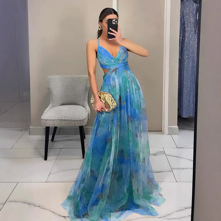 Damen Elegantes und florales Abendkleid mit schmeichelndem Schnitt Drune