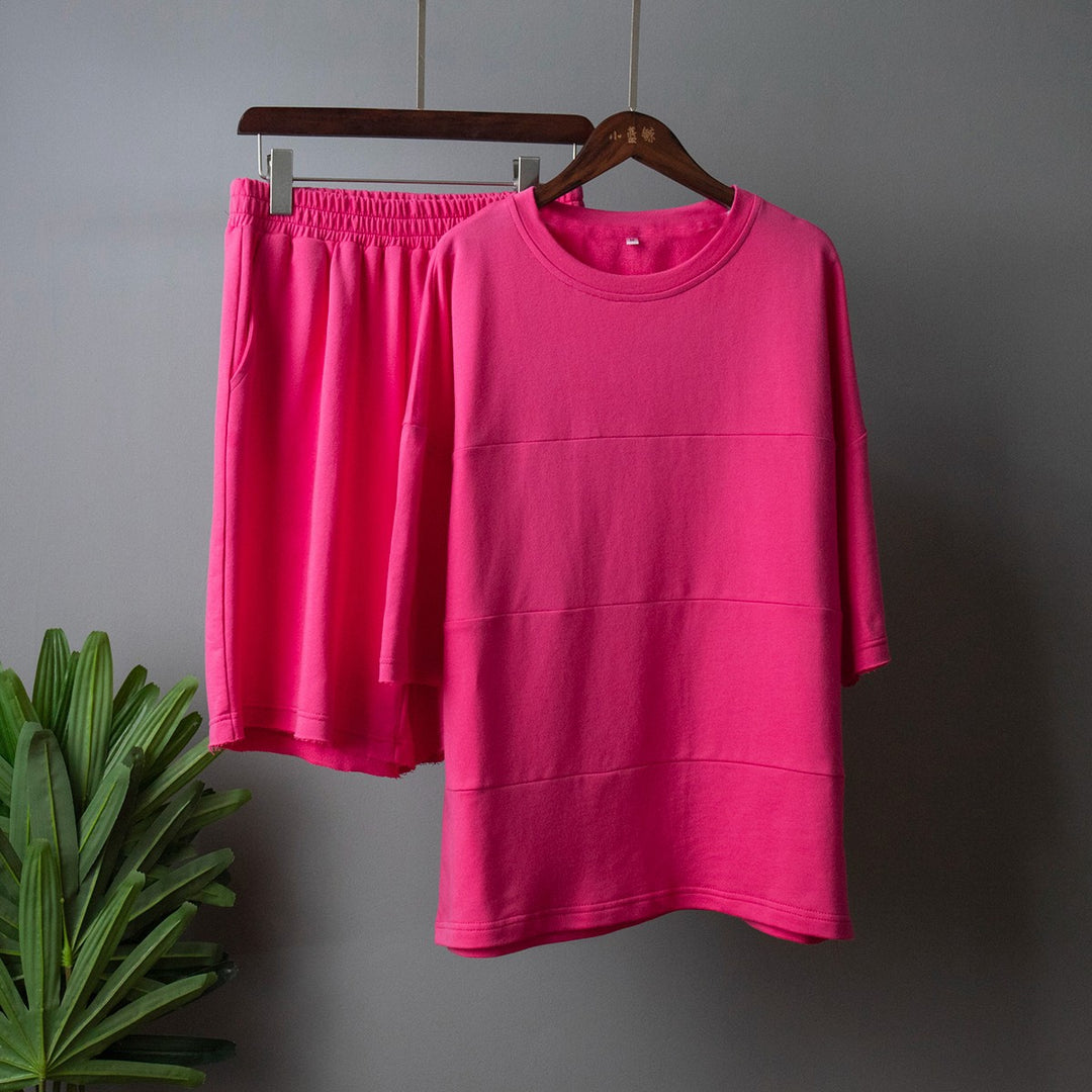 Damen Freizeitset mit lässigem T-Shirt und Shorts Drune