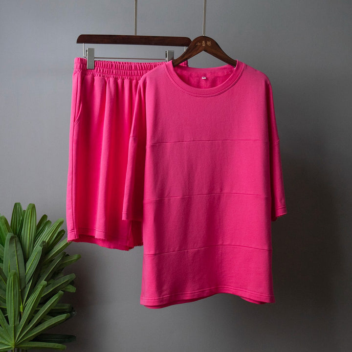 Damen Freizeitset mit lässigem T-Shirt und Shorts Drune