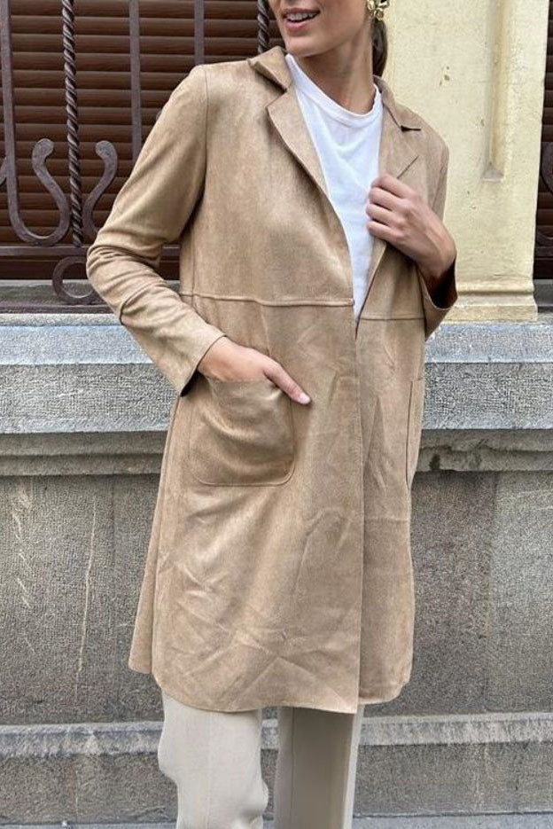 Drune | Langer Wildleder Trenchcoat