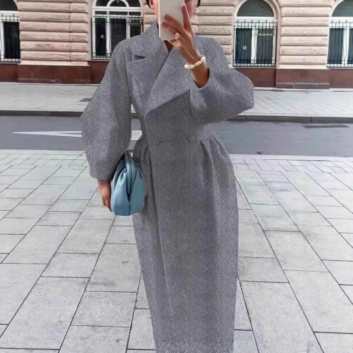 Damen Eleganter Trenchcoat mit tailliertem Schnitt und seitlichem Schlitz Drune