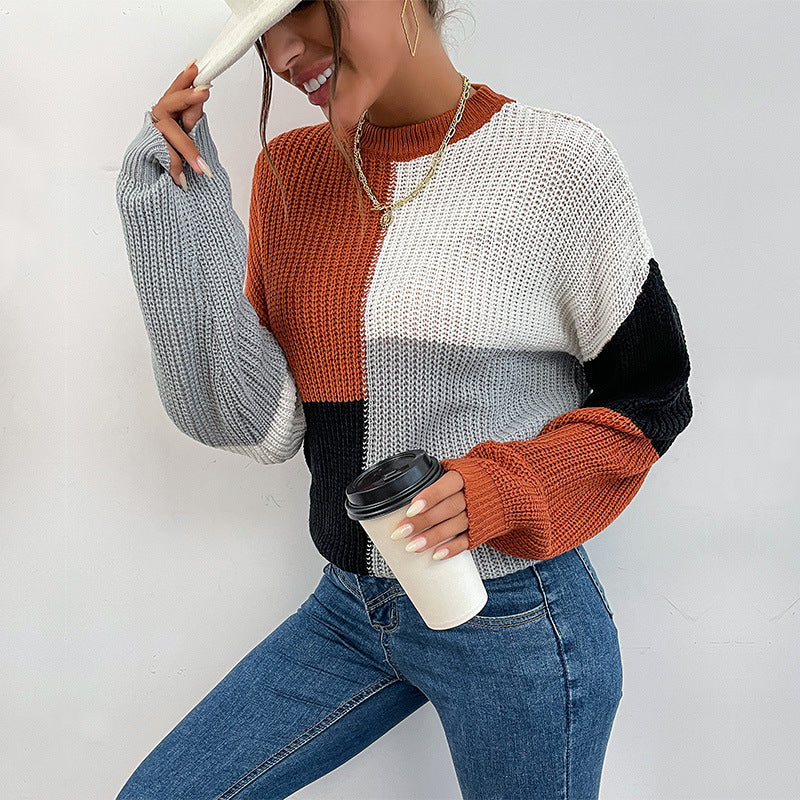 Damen lässiger Pullover im modernen Blockstreifen-Design Drune