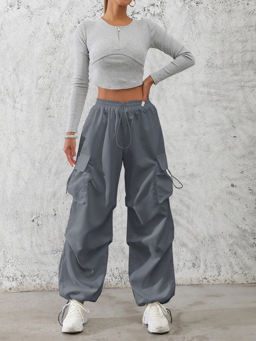 Damen Cargo-Hose mit elastischem Bund und praktischen Seitentaschen Drune