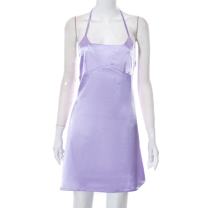 Damen Abendkleid mit schicker Halterträger-Design und seidigem Finish Drune