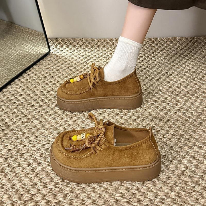 Damen Plattform Sneakers mit lässigem Wildleder-Obermaterial Drune