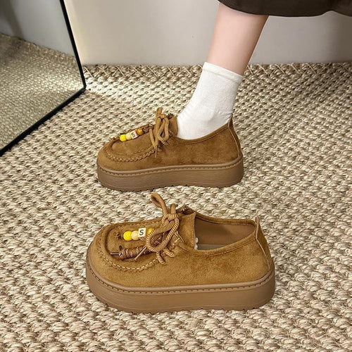 Damen Plattform Sneakers mit lässigem Wildleder-Obermaterial Drune