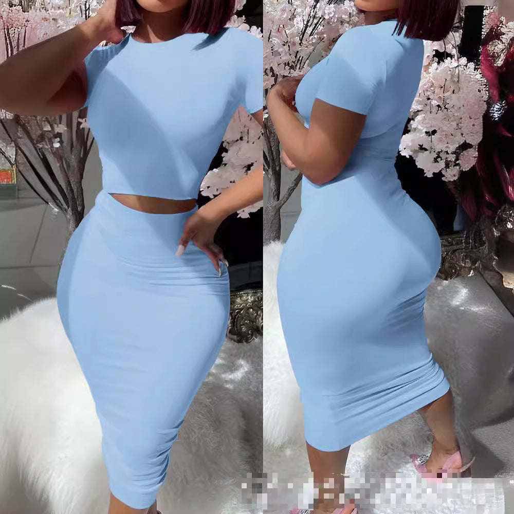 Damen Figurbetontes Kleid-Set mit kurzem Oberteil und Pencil-Rock Drune