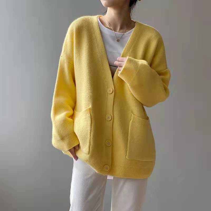 Damen Strickjacke mit V-Ausschnitt und praktischen Taschen Drune 1771687738