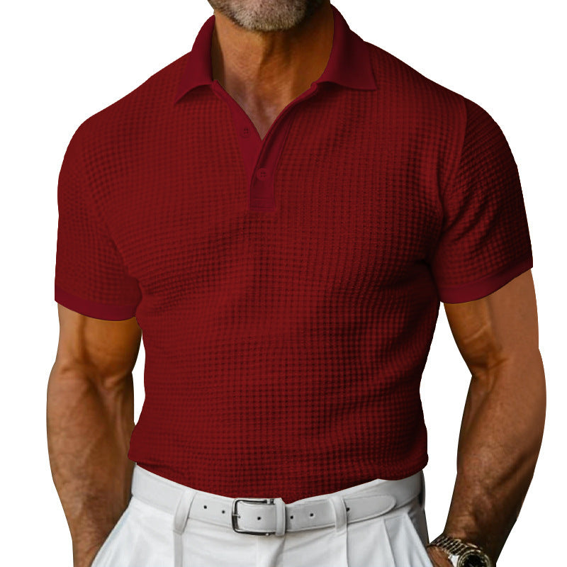 Herren nan strukturiertes Poloshirt mit Waffelpiqué und tailliertem Schnitt Drune