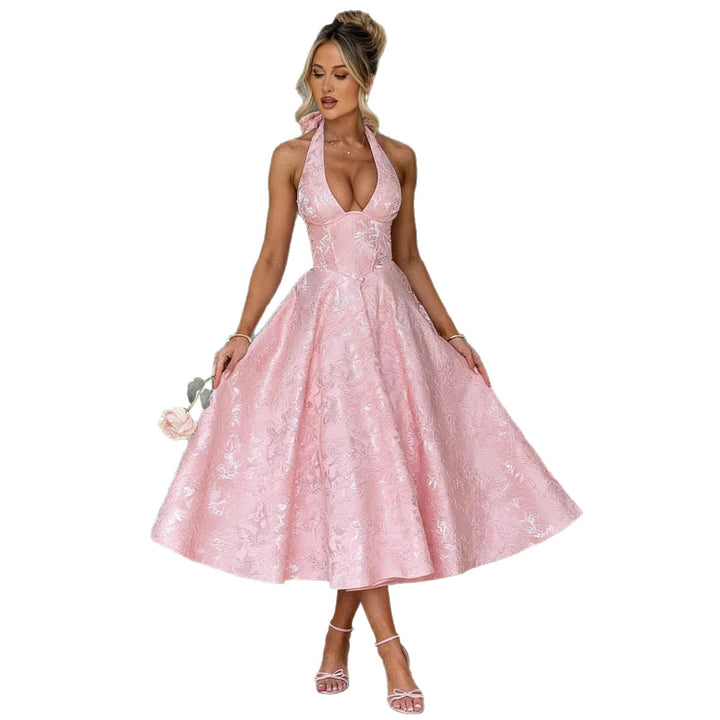 Damen Elegantes Hochzeitskleid mit raffiniertem Halterneck und schwingendem Rock Drune