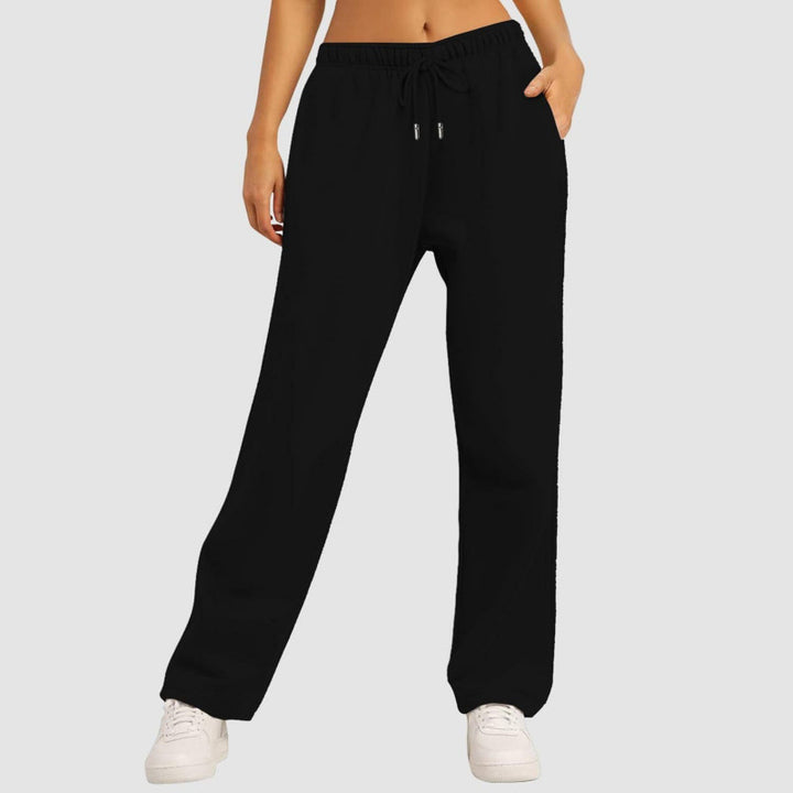 Damen nan fließende High-Waist Palazzo-Loungehose aus leichtem Jersey mit Elastikbund und praktischen Eingrifftaschen Drune