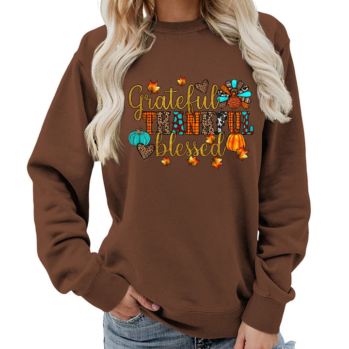 Damen Sweatshirt mit herbstlichem Dankeschön-Motiv Drune